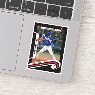 Baseball Keepsakes Lebhaft rotes schwarzes Angewoh Aufkleber