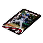 Baseball Keepsakes Lebhaft rotes schwarzes Angewoh Magnet (Linke Seite)
