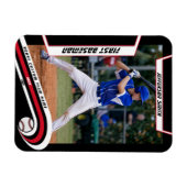 Baseball Keepsakes Lebhaft rotes schwarzes Angewoh Magnet (Horizontal)