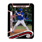 Baseball Keepsakes Lebhaft rotes schwarzes Angewoh Magnet (Vertikal)