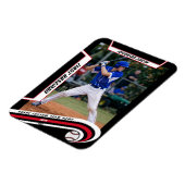 Baseball Keepsakes Lebhaft rotes schwarzes Angewoh Magnet (Linke Seite)