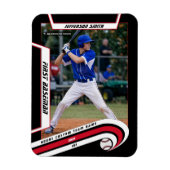Baseball Keepsakes Lebhaft rotes schwarzes Angewoh Magnet (Vertikal)