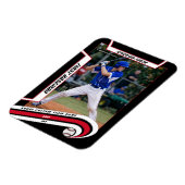 Baseball Keepsakes Lebhaft rotes schwarzes Angewoh Magnet (Linke Seite)