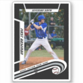 Baseball Keepsakes Lebhaft Silber Schwarz Custom Aufkleber (Vorderseite)