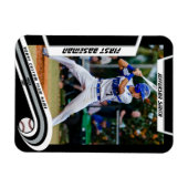 Baseball Keepsakes Lebhaft Silber Schwarz Custom Magnet (Horizontal)