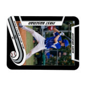 Baseball Keepsakes Lebhaft Silber Schwarz Custom Magnet (Horizontal)
