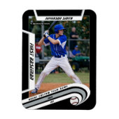 Baseball Keepsakes Lebhaft Silber Schwarz Custom Magnet (Vertikal)