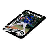 Baseball Keepsakes Lebhaft Silber Schwarz Custom Magnet (Linke Seite)