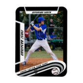 Baseball Keepsakes Lebhaft Silber Schwarz Custom Magnet (Vertikal)