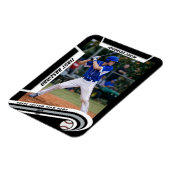 Baseball Keepsakes Lebhaft Silber Schwarz Custom Magnet (Linke Seite)