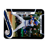 Baseball Keepsakes Lively Blue Black Custom Magnet (Horizontal)