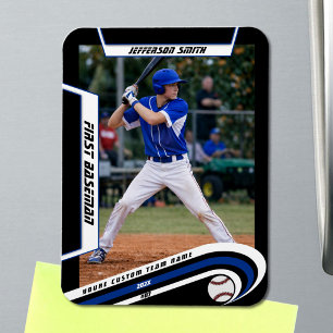 Baseball Keepsakes Lively Blue Black Custom Magnet