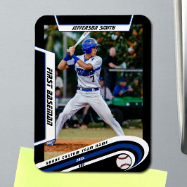Baseball Keepsakes Lively Blue Black Custom Magnet