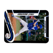 Baseball Keepsakes Lively Blue Black Custom Magnet (Horizontal)