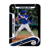 Baseball Keepsakes Lively Blue Black Custom Magnet (Vertikal)