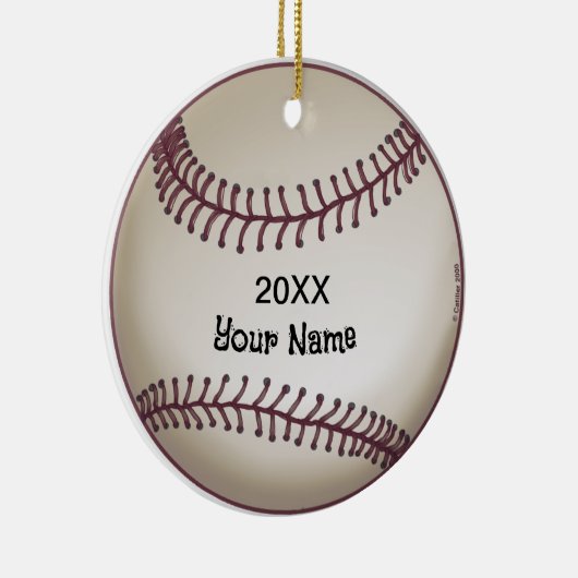 Baseball Keramik Ornament (Rechts)
