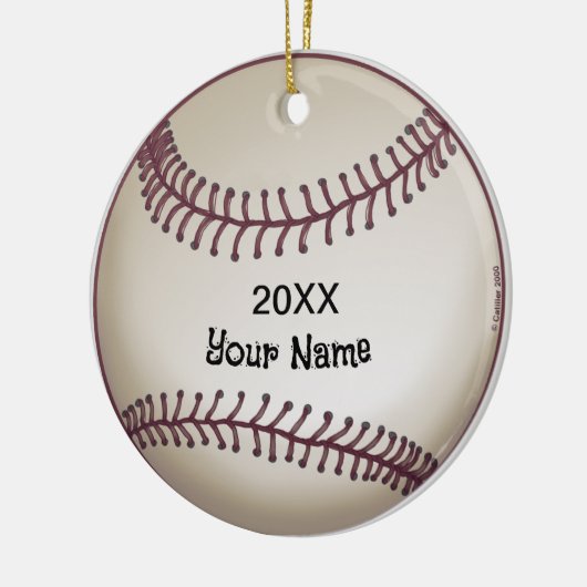 Baseball Keramik Ornament (Links)