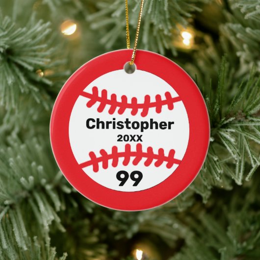 Baseball Keramik Ornament (Baum)