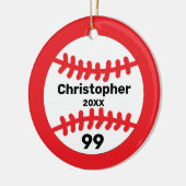 Baseball Keramik Ornament (Links)