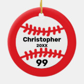Baseball Keramik Ornament (Hinten)