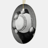 Baseball Keramik Ornament (Links)