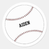 Baseball Kid Personalized Round Sticker (Vorderseite)