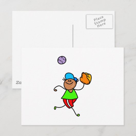 Baseball Kid Postkarte (Vorne/Hinten)