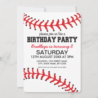 Baseball-Kindergeburtstag Einladung