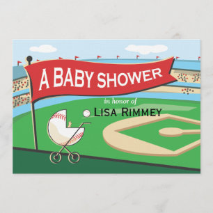 Baseball-Kinderwagen-Baby-Shower-Einladung Einladung