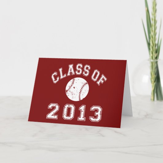Baseball-Klasse 2013 - weiß Feiertagskarte (Vorderseite)