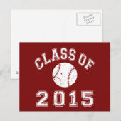 Baseball-Klasse 2015 Postkarte (Vorne/Hinten)