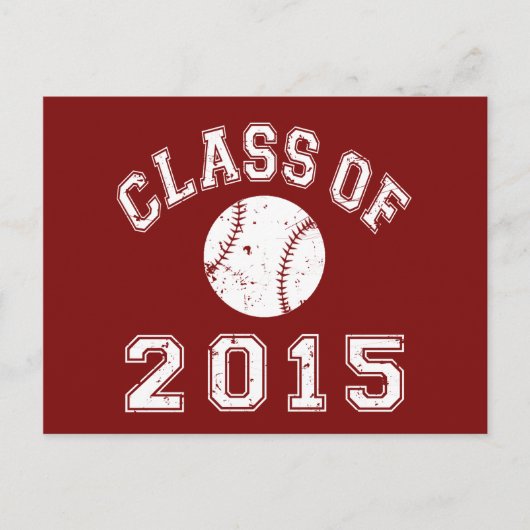 Baseball-Klasse 2015 Postkarte (Vorderseite)