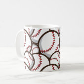 Baseball: Klassisches nahtloses Muster Kaffeetasse (Vorderseite Links)