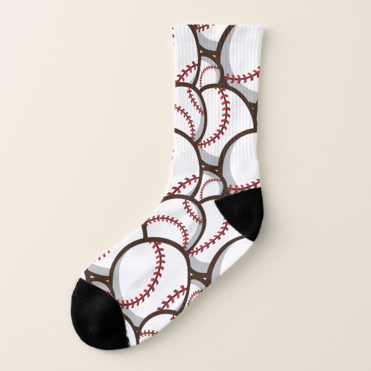 Baseball: Klassisches nahtloses Muster Socken (Links - Außen)