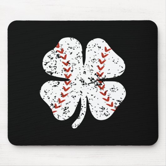 Baseball Kleeblatt St Patricks Day Pitcher Hitter  Mousepad (Vorne)