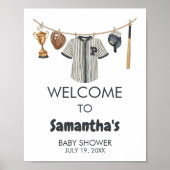 Baseball Klein-Gepäck-Baby-Dusche Empfang Poster (Vorne)