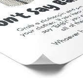 Baseball Kleine Babydusche Spüle nicht Baby sagen Poster (Ecke)