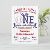 Baseball, Kleiner Schläger, erster Geburtstag Einladung (Stehend Vorderseite)