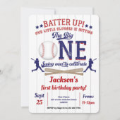 Baseball, Kleiner Schläger, erster Geburtstag Einladung (Vorderseite)