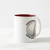 Baseball & Kleiner Text MAROON 11oz Custom Zweifarbige Tasse (VorderseiteRechts)
