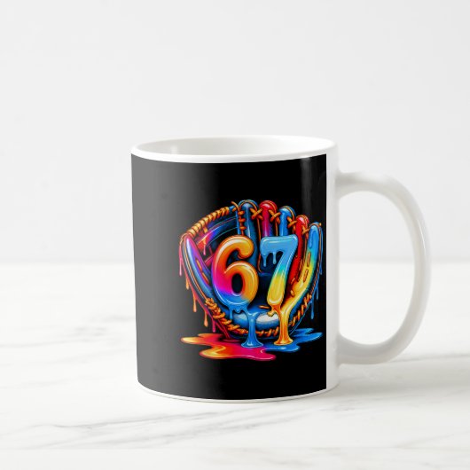 Baseball-Kram Sechs Sieben 67 Eiscreme-Tropf 6 7 B Kaffeetasse (Rechts)
