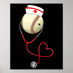 Baseball Krankenschwester Funny für Nurse's Day Sp Poster