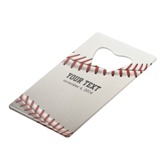Baseball Kreditkartenflaschenöffner (Rückseite Schrägansicht)