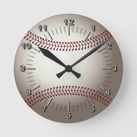 Baseball (Kugel) Runde Wanduhr (Vorderseite)