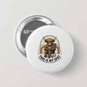 Baseball-Kuh-Shirt mit eisgekühltem Kaffee-Maskott Button (Vorne & Hinten)