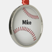 Baseball - kundengebundene Verzierung Silbernes Ornament (Rechts)