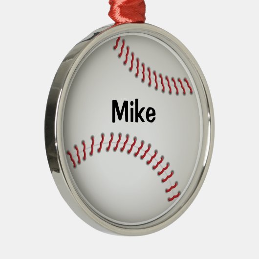 Baseball - kundengebundene Verzierung Silbernes Ornament (Rechts)