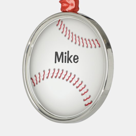 Baseball - kundengebundene Verzierung Silbernes Ornament (Links)
