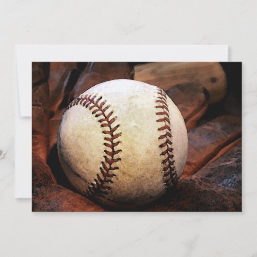 Baseball-Kunst Einladungen (Vorderseite)