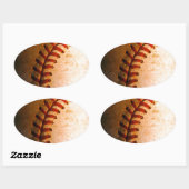 Baseball-Kunst Ovaler Aufkleber (Blatt)